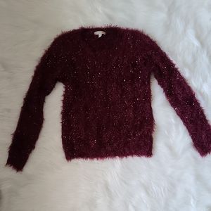 Burgundy Gianni Bini women's sweater With Sequins Details, Size Small